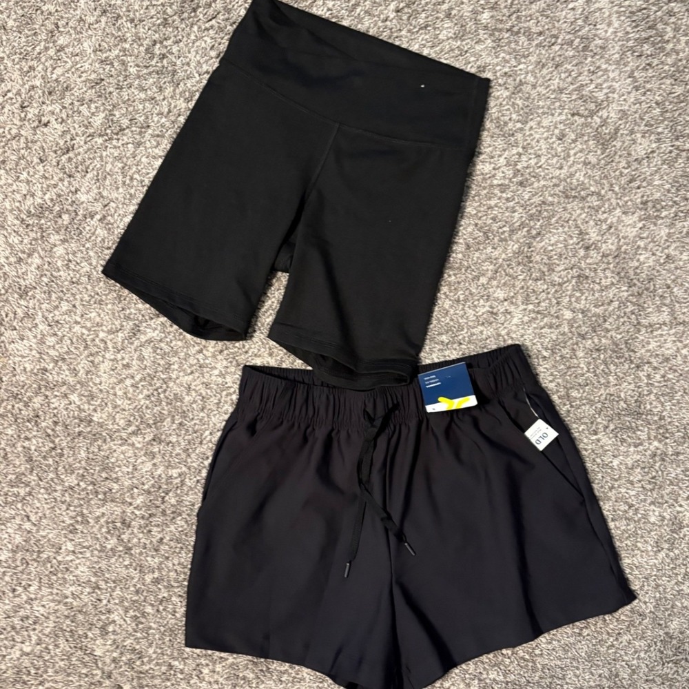 Womens Old Navy Black Active Shorts Bundle Cloud Comfy Biker Go-Dry Running S